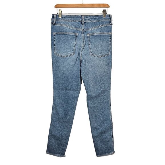 Free People High-Waisted Light Wash Ankle Skinny Jeans Cut off Women's Size 31 - Picture 5 of 16